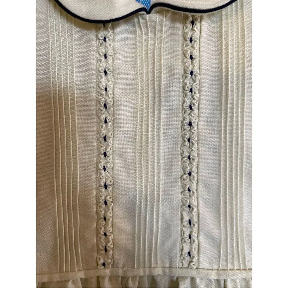 Poly cijica toddler girls, cream/ivory embroidered floral dress S/4T ￼